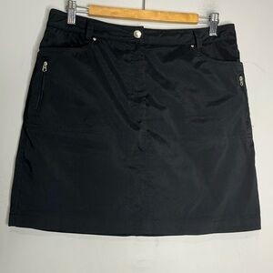 NIVO by Lanctot Black For The Love Of Golf Golf Mini Skort Skirt, size 8